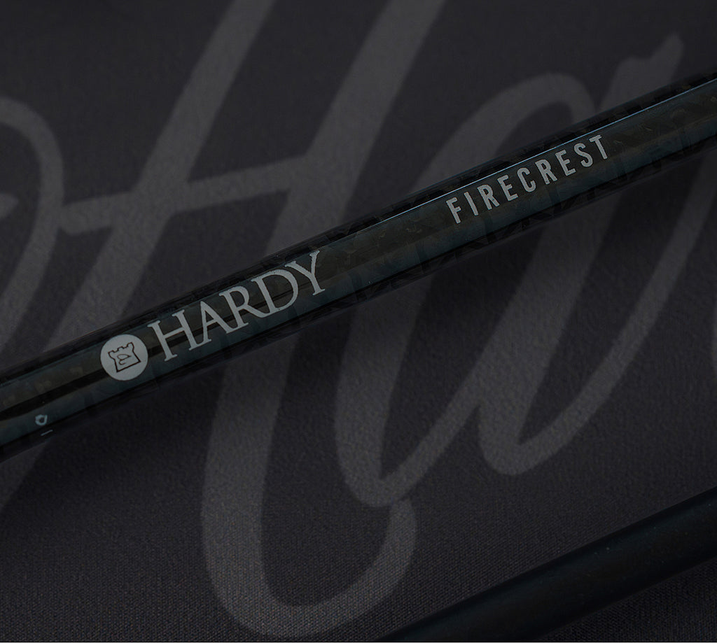 Close-up of a Hardy Firecrest fly rod featuring SINTRIX FLT technology.